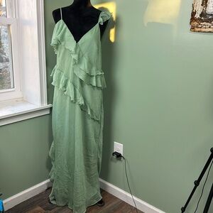 NWT future collective Jenny nailer Sage green chiffon dress